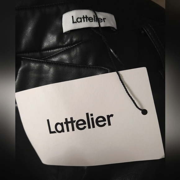 Lattelier Black PU Leather Pants Size M - Picture 4 of 9